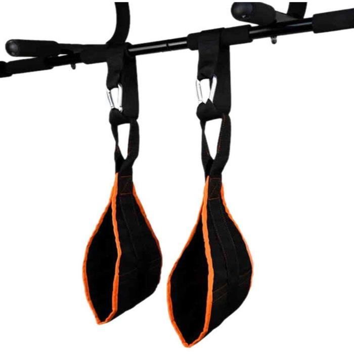 Sangles Abdominaux Rembourrées, appareil de fitness, utilisé pour la gymnastique, la maison et les sports de plein air (orange noir)