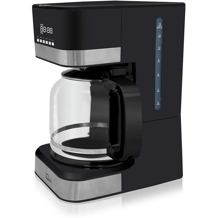 Sytech Cafetière électrique avec Fonction minuteur Noir 15 Tasses 1,8 l