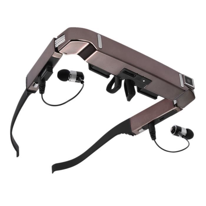 Vision 800 Smart Android WiFi Lunettes Grand Écran Portable Vidéo 3D Lunettes Théâtre Privé avec Caméra Bluetooth Noir
