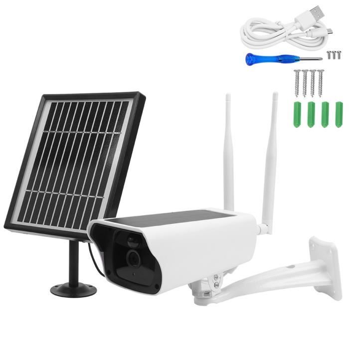 Caméra IP solaire 1080P, caméra extérieure sans fil avec panneau solaire 6W, prise en charge de la détection de mouvement Vision
