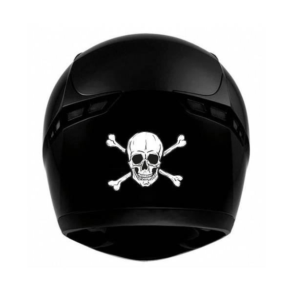 Tête de mort skull moto casque autocollant sticker adhesif Taille : 4 cm