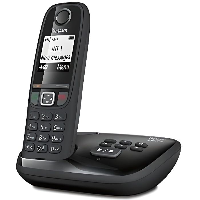 Gigaset AS470A Noir - Téléphone DECT - Répondeur