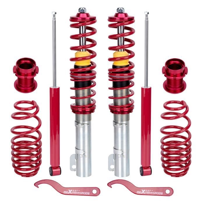 Kit Suspension Amortisseurs + Ressorts pour VW Bora Golf IV New Beetle / pour Audi A3 / pour Seat Leon / pour Skoda