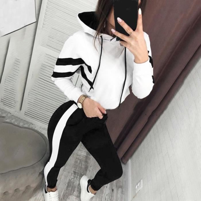 Ensembles de survêtement pour femmes et pantalons à rayures latérales
