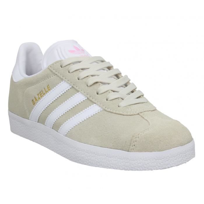 ADIDAS Baskets Gazelle Off White Pink Femme - 014142-39 1-3-Off White Pink