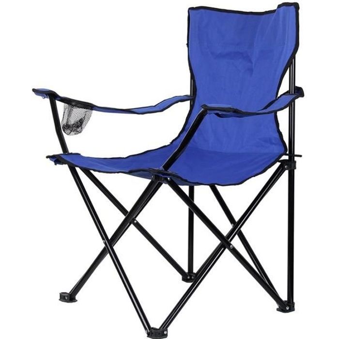 Chaise de camping pliante pêche plage Polyester bleu Chaise randonnée pique-nique
