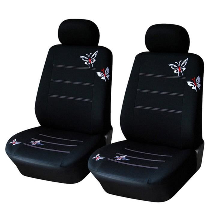 Housse de siège universelle pour voiture papillon noir ensemble de 4 pièces