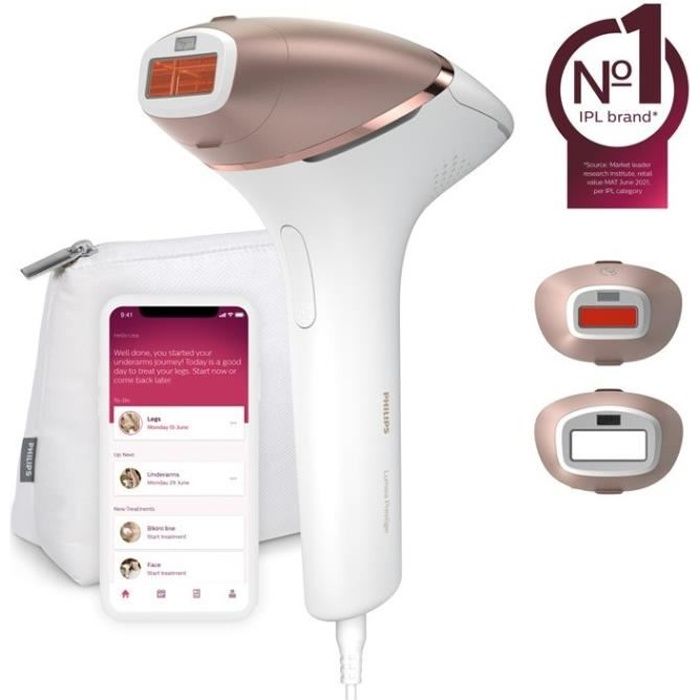 PHILIPS BRI945/00 - Epilateur Lumière Pulsée Series 9000 Lumea Prestige - 2 embouts - visage & corps - sur secteur
