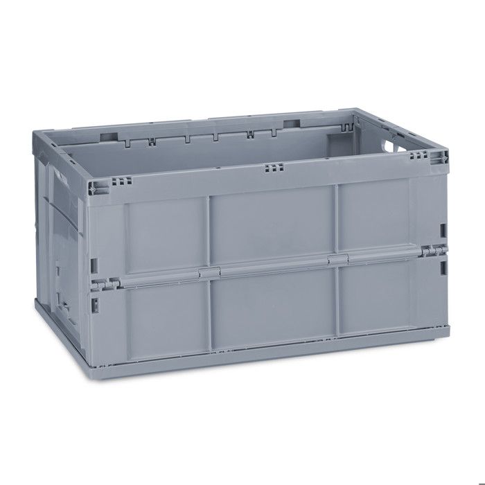 Relaxdays Boîte pliable couvercle caisse de rangement plastique coffre transport 60 litres 60x40x32 cm - 4052025924935