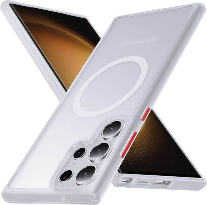 YINLAI Coque Pour IPhone 16 Pro Max Avec Support, Magnétique Compatible Avec MagSafe, Étui Translucide Mat Arrière Housse De Protection Antichoc Dos Anti-Rayures Case Pour IPhone 16 Pro Max 6.9", Noir