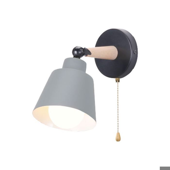 WOTTES 1 Packs Applique Murale Vintage Industrielle Luminaire en Métal Gris Lampe avec dinterrupteur Interieur pour Couloir