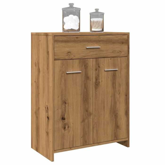 vidaXL Armoire de salle de bain chêne artisanal 60x33x80 cm meuble de bain meuble de lavabo unité de salle de bain 856288