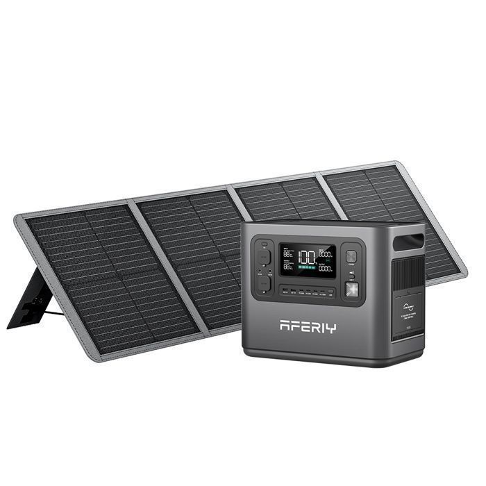 AFERIY Generateur Electrique Portable 1200W avec Panneau Solaire 100W Kit