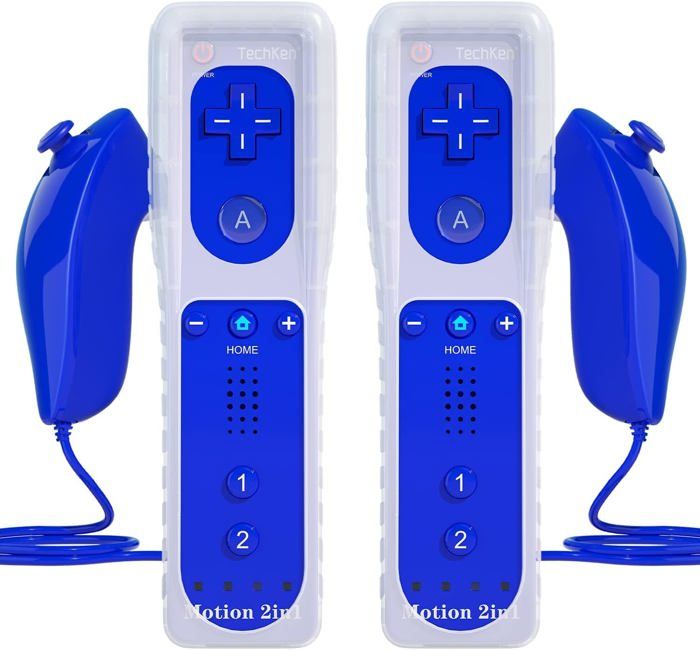 2 Piece Manette de Wii avec Nunchuk et Motion Plus Telecommande de Wii sans Fil Controleur Manette Wii Remote Motion Plus - vue 3