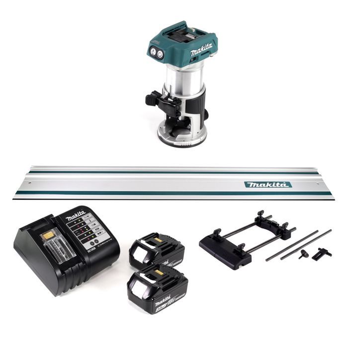 Fraiseuse Multifonction Makita DRT 50 SF Sans Fil 18V Brushless 2x Batterie 30Ah Chargeur Inclus