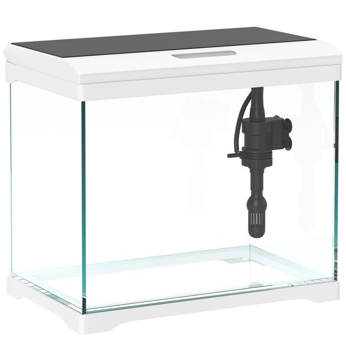 Meilleurs prix pour WEIGULO Aquarium avec éclairage LED système de filtration aquarium 17L aquarium pour poissons tropicaux avec pompe à eau blanc