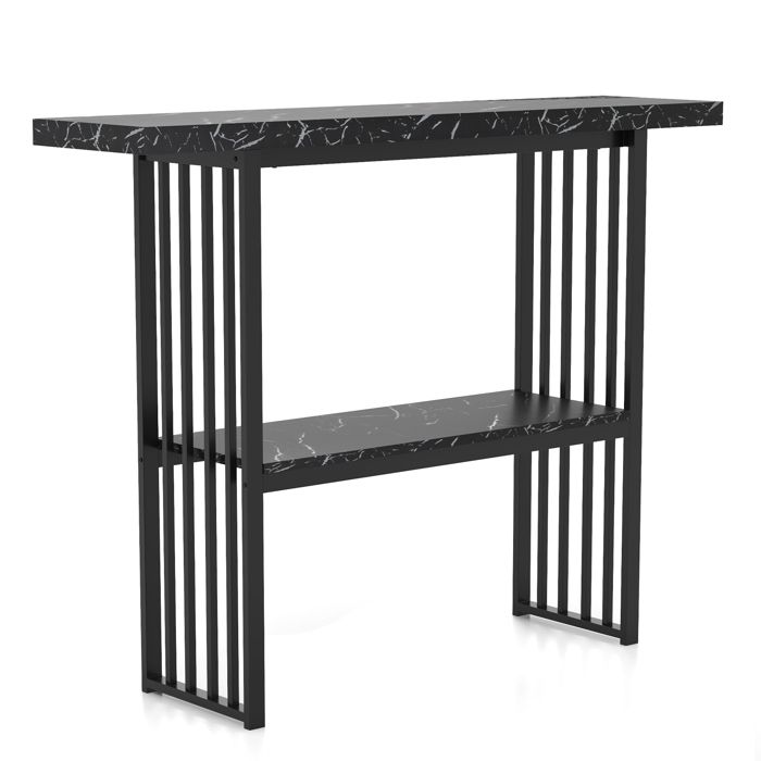 LIFEZEAL Table console de 120 x 29,5 x 92,5 cm, Design Effet Marbré ...