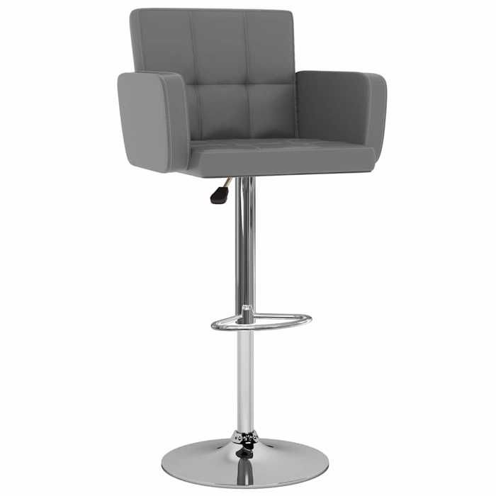 Chaises de bar CLOUD lot de 2 Tabourets Hauts Siège Haut gris similicuir LV643