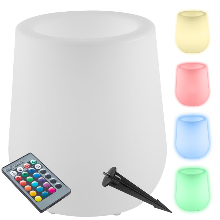 TECTAKE Pot de fleurs LED LUMINOUS CURVE POT avec éclairage LED 12 W