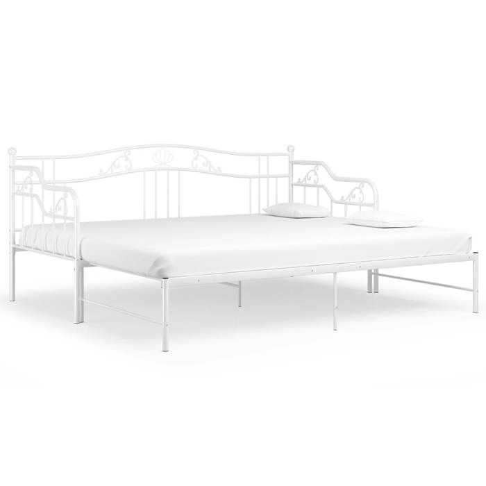 Canapé-lit cadre - VIDAXL - SOLOMON - Extensible convertible - Métal blanc - Couchage 90x200 cm