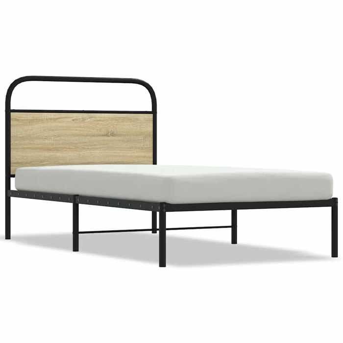 Promotion doctobre Structure de lit adulte/enfant - JILI - 1 PERSONNE - sans matelas - 100x200 cm chêne sonoma FR4487