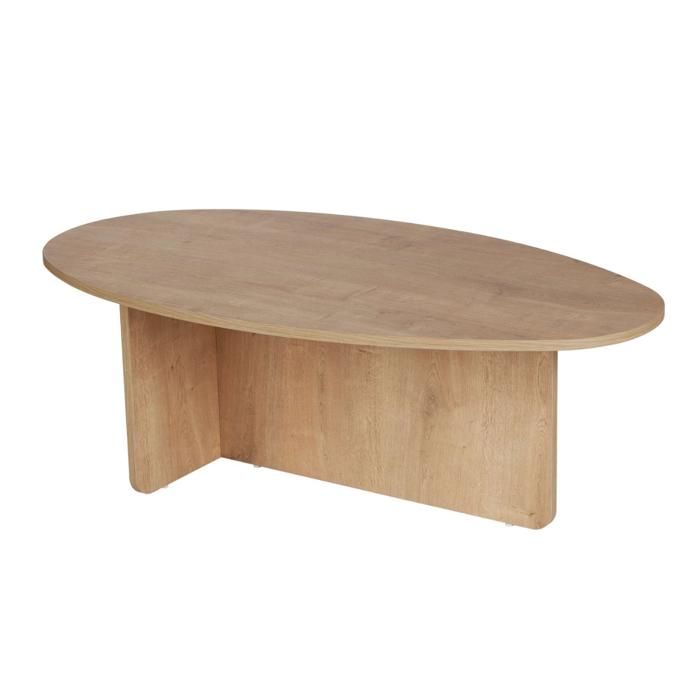 CALICOSY - Table basse avec plateau ovale L125 cm - ANNA - Chêne