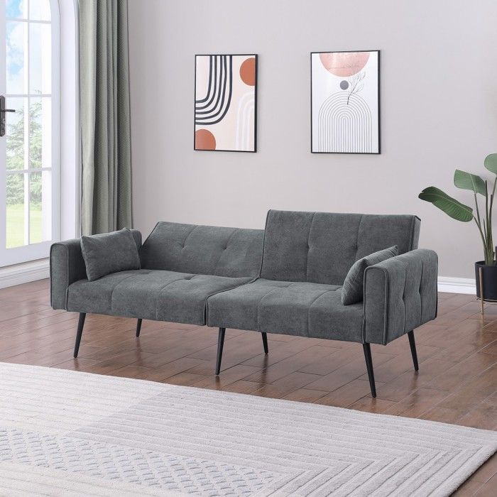 Canapé-lit 2 places convertible dossier réglable - Futon design pour salon chambre bureau et petits espaces - 175×71×71 cm Canapé-lit 2 places convertible dossier réglable - Futon design pour salon chambre bureau et petits espaces - 175×71×71 cm