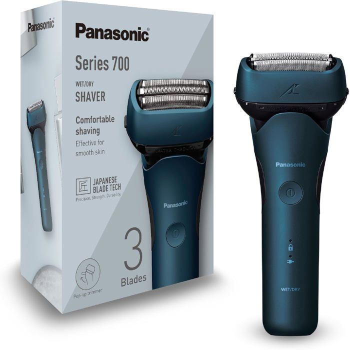Panasonic Series 700 ES ALT4B Rasoir Électrique 3 lames Wet et Dry Homme Rasoir Portable Sans Fil et Étanche Capteur de Barbe Réactif Tête Flexible