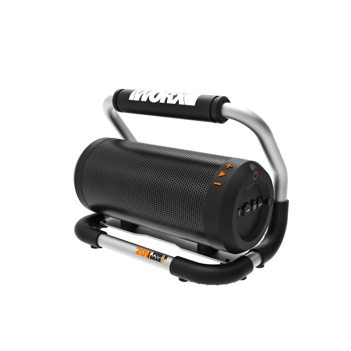 WORX Enceinte Bluetooth de chantier sans Fil 20V WX009.9 Son acoustique max Alimentations CA et CC Connexion Bluetooth 4.2 et AUX IN port d'Alimentation USB Livrée sans Batterie ni Chargeur