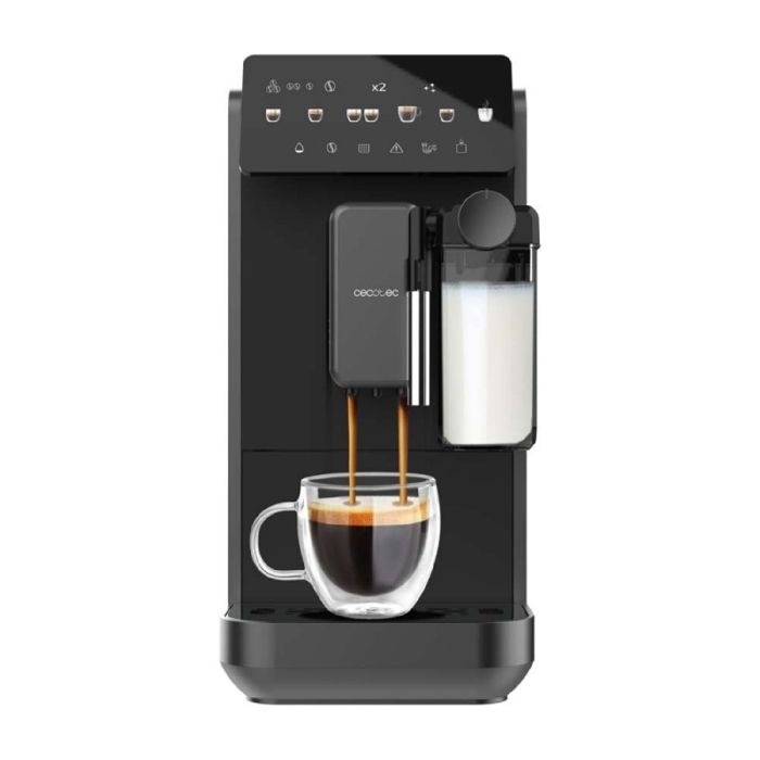 Cecotec Cafetière Superautomatique Cremmaet Lungo Latte.19Bars Thermoblock 7 Boissons Vapeur 5 Niveaux de Mouture