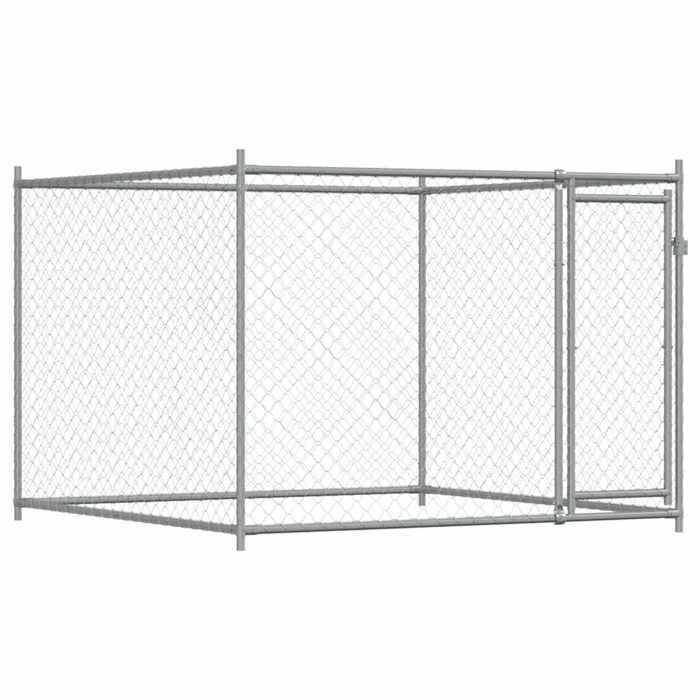Cage pour chien en acier galvanisé - vidaXL - 2x2x15 m - Gris - Porte verrouillable - Maille 60x60 mm