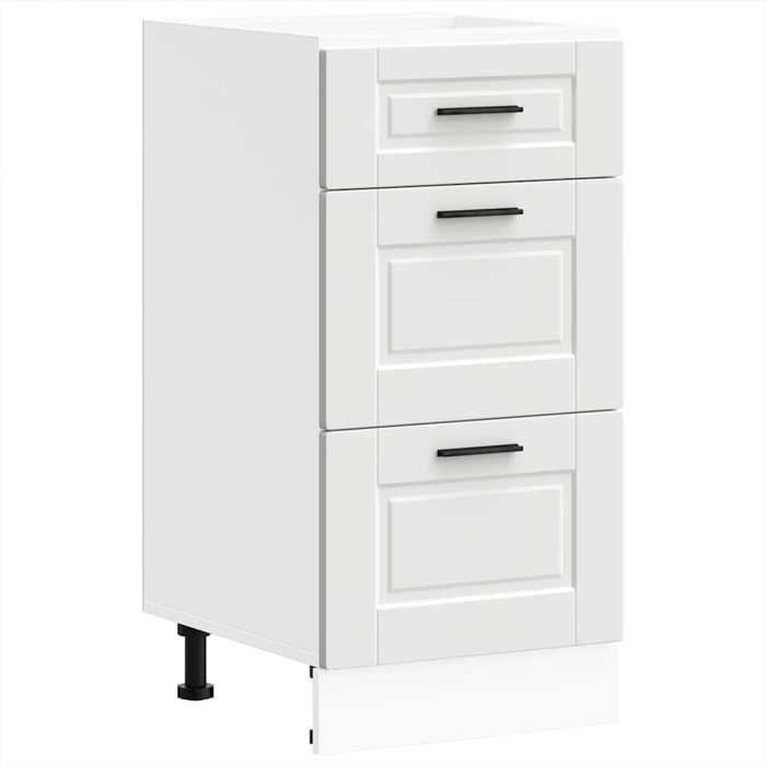 Armoire de cuisine en bois dingénierie - JILL - Porto - Blanc - 40x46x81 5 cm - Pieds réglables - Capacité 50 kg
