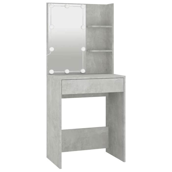 BEL ACHAT*Coiffeuse avec LED - bureau de maquillage - Pour femmes/filles - Gris béton - 60x40x140 cm Promo629486