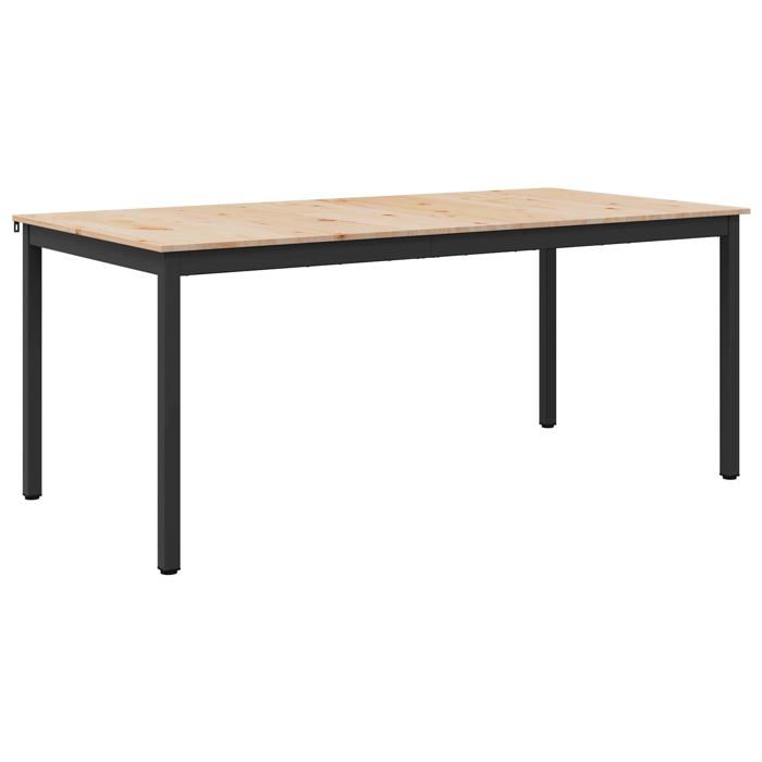 Table de salle à manger en bois de pin - vidaXL - 140x80x75 cm - Naturel - Bois de pin massif - Poids maximal 80 kg