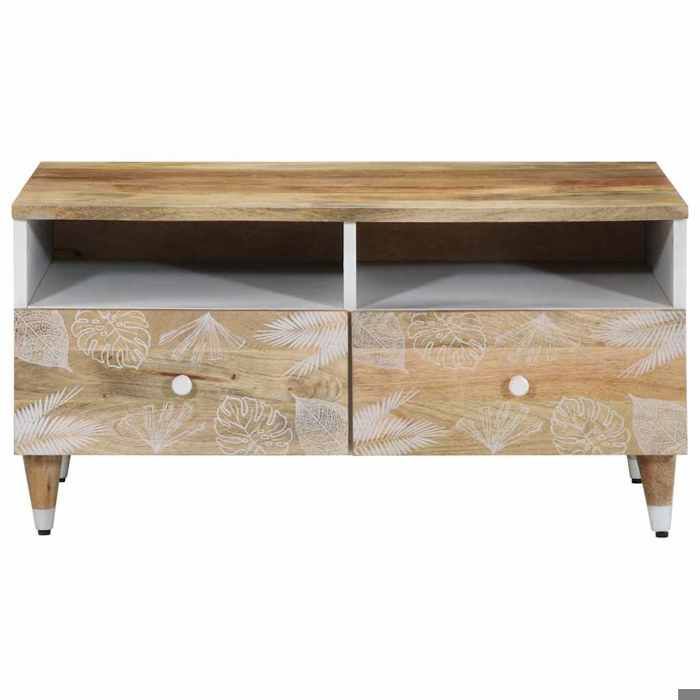 En solde Table à café élégante - UU - Table de Salon - 80x54x40 cm bois de manguier massif L8674