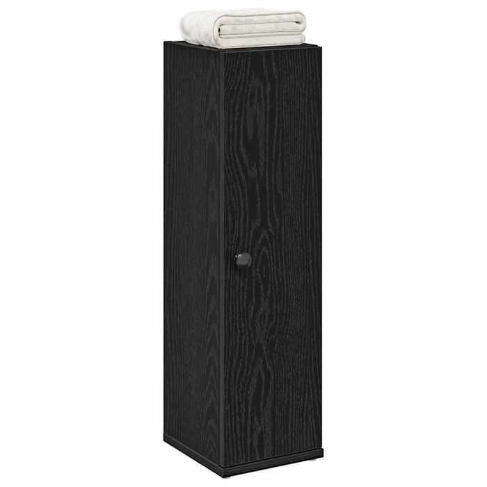 Noir Meuble de salle de bain avec porte-rouleau noir 205x22x72 cm - Armoire WC H11660