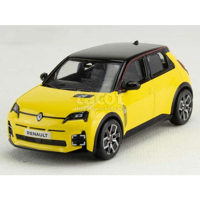 Voiture miniature de collection - NOREV - Renault R5 E-Tech 2024 - Échelle 1/43 - Jaune/Noir - Monté métal