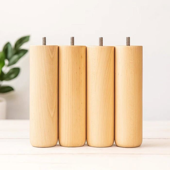 Coreme Lot de 4 Pieds de Lit en Bois 30 cm Naturel à Visser pour Sommier Coreme Lot de 4 Pieds de Lit en Bois 30 cm Naturel à Visser pour Sommier
