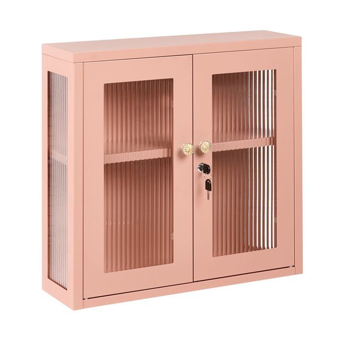 Armoire murale 60 cm Métal Rose pêche