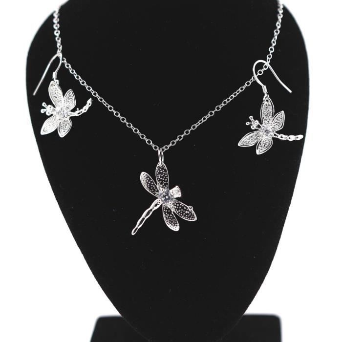 Parure De Bijoux Femme En Argent 925 (Chaîne, Pendentif, Boucles D'Oreilles) - Neuf