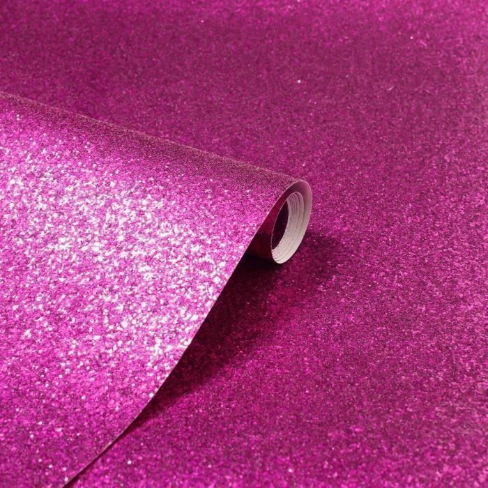 Arthouse Glitterati Paillettes Papier Peint Caractéristique Mur-Rose Blush Fuchsia