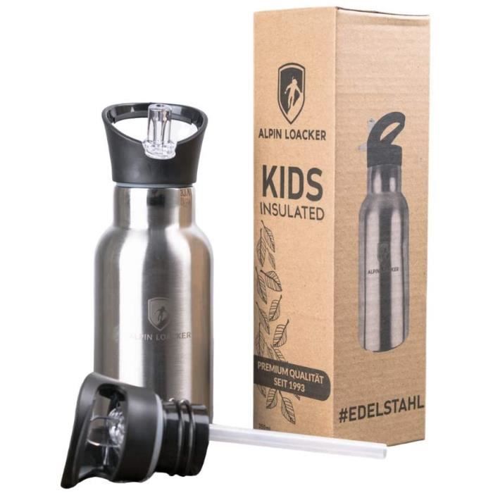 Hawthyhome Gourde Isotherme Enfant 360 Ml Avec Paille – Acier Inoxydable Anti-Fuite – Sans BPA – Bleu – Idéale Bébé Et Tout-Petit