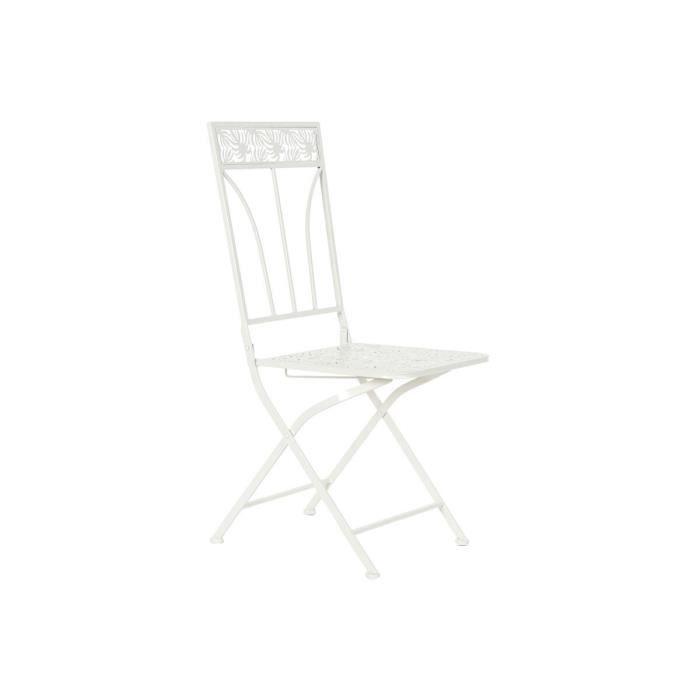 Chaise de jardin métal blanc (40 x 48 x 93 cm)
