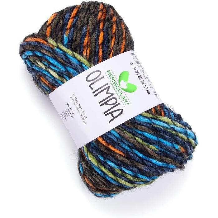 Lot de 12 pelotes de laine à tricoter, 75 % acrylique et 25 % laine