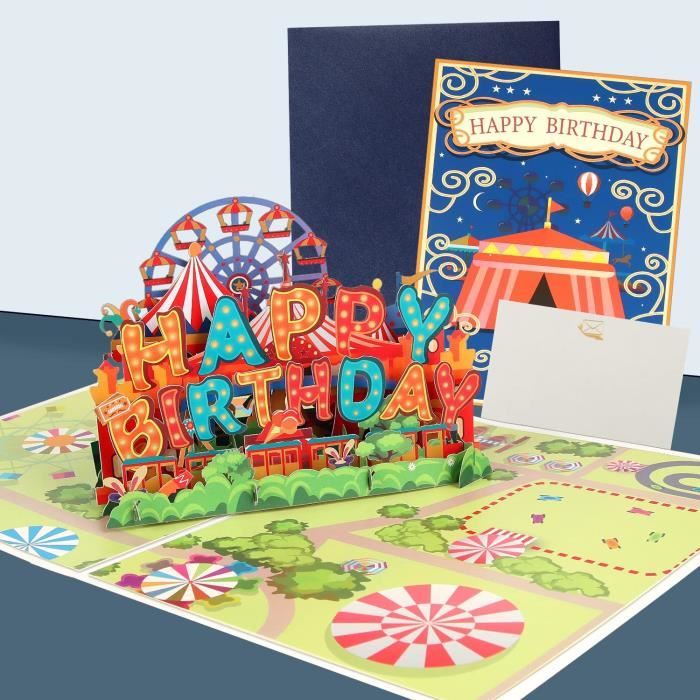 Carte Anniversaire 3D, Carte Pop Up Anniversaire, Happy Birthday Card,  Amende Artisanale Cartes Anniversaires avec Enveloppe, (D) - Cdiscount  Beaux-Arts et Loisirs créatifs
