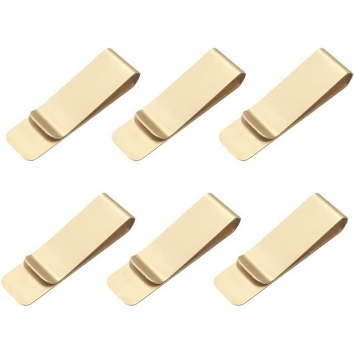 Lot De 6 Pinces à Billets En Acier Inoxydable - Porte-cartes Et Argent, Ultra Fines
