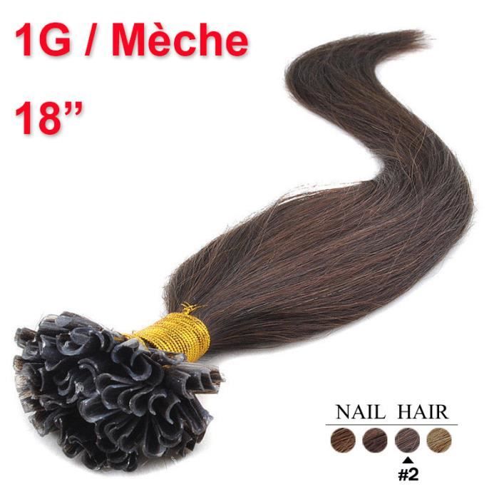 Lot De 150 Extensions De Cheveux à Pose à Chaud - 100% Cheveux Naturels Remy, Couleur Châtain Noisette, Neuf