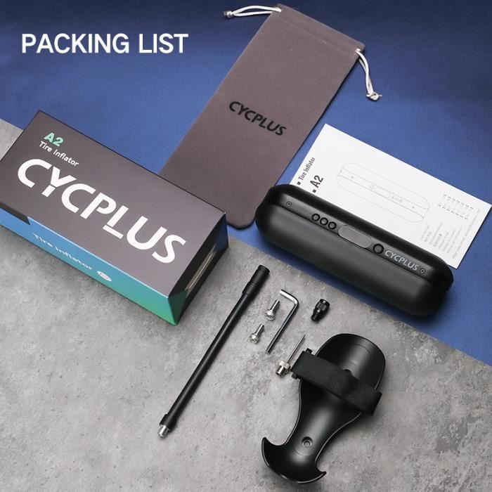 Noir - CYCPLUS – compresseur d'air électrique Portable pour vélo, accessoires de cyclisme, gonfleur de vélo,