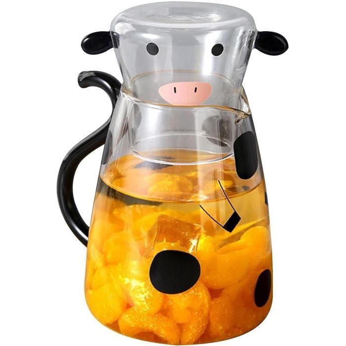 Pichet À Eau En Verre Carafe À Eau En Verre De Vache Avec Tasse En Verre Carafe À Lait De