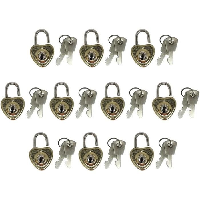 Lot De 2 Petits Cadenas à Clé Pour Casier, Valise, Sac - Dimensions 32x21x16 Mm, Métal Résistant